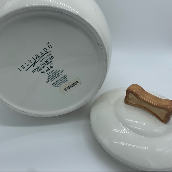 SOLD!! Inspirado Doggie Treat Canister Dog Biscuit Cookie Jar Ceramic - Picture 7 of 8
